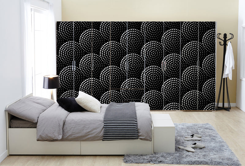 Dotted Circle 3D Design Self Adhesive Sticker For Wardrobe