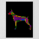 Multicolor Dog Words Wall Art