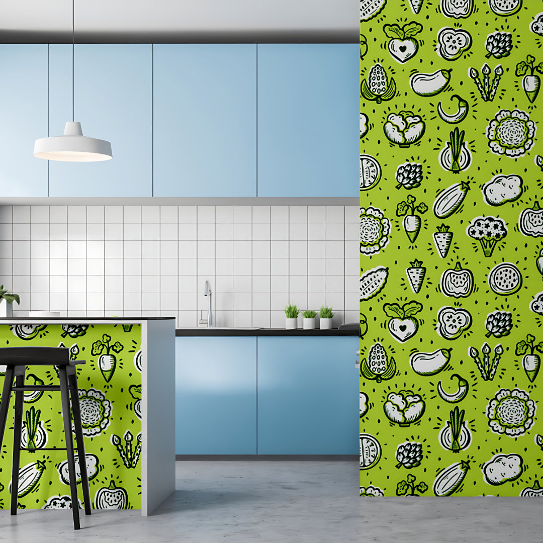 Veggies On Green Customize Wallpaper
