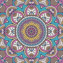 Multi Shaded Mandala Art Self Adhesive Sticker For Table