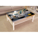 Golden Deers In Lake Painting Self Adhesive Sticker For Table