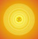 Om In Yellow Mandala Art Self Adhesive Sticker For Wardrobe