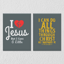 I Love Jesus Wall Art, Set Of 2