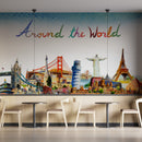 Around The World White Wallpaper