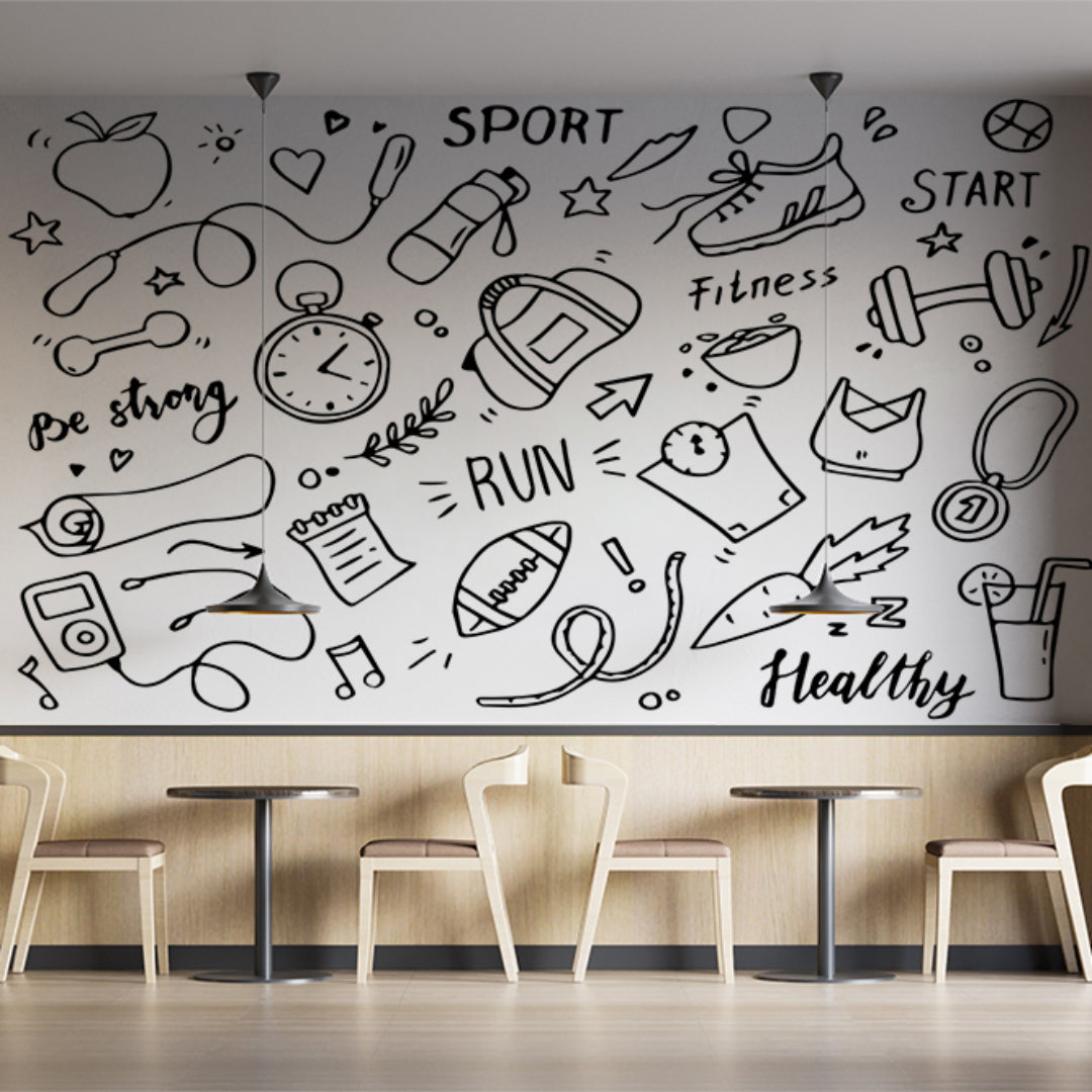 Fitnes Sketch Customize Wallpaper