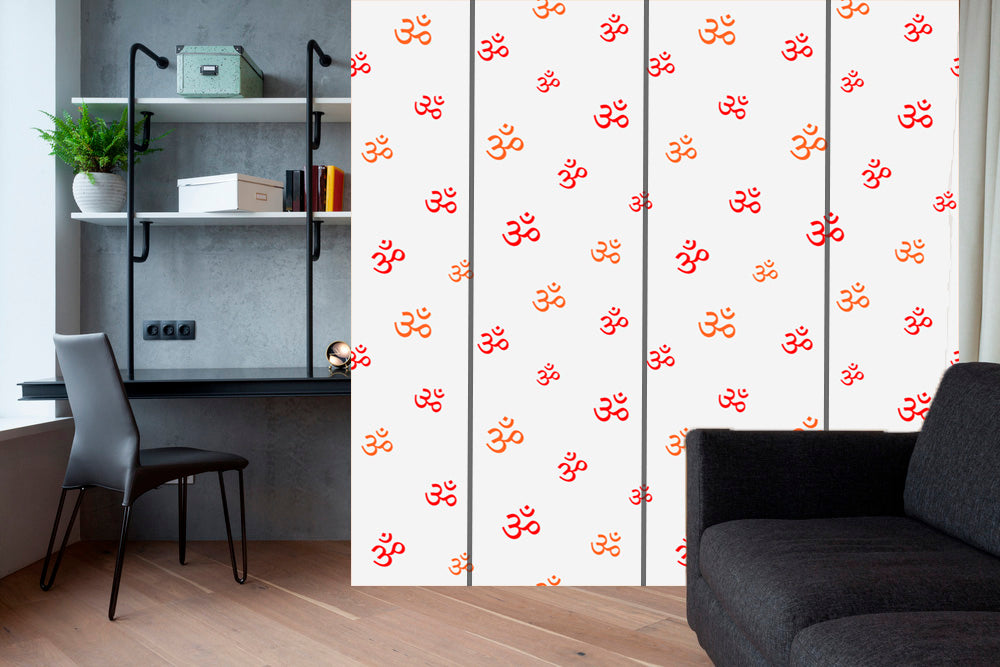 Pink Om Word Art Self Adhesive Sticker For Wardrobe