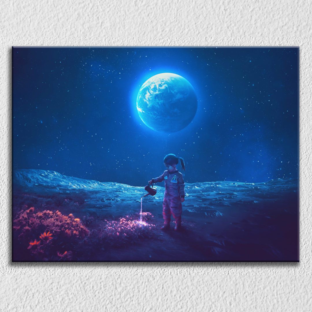 Kid Astronaut Earth Art
