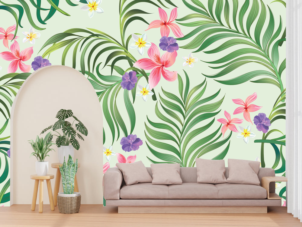 Hibiscus And leaves Customized Wallpaper