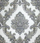 Castle Floral Vintage Grey Wallpaper
