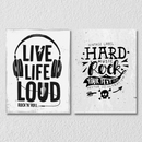 Black And White Music Quote Wall Art,Set Of 2
