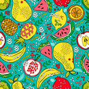 Mix Fruits Art Self Adhesive Sticker For Refrigerator