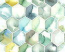 Colourful Hexagonal Pattern Self Adhesive Sticker For Wardrobe