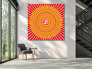 Om In Yellow Mandala Art Self Adhesive Sticker Poster