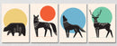 Black Silhouette Animal Art, Set Of 4