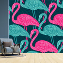 Pink & blue Flamingos