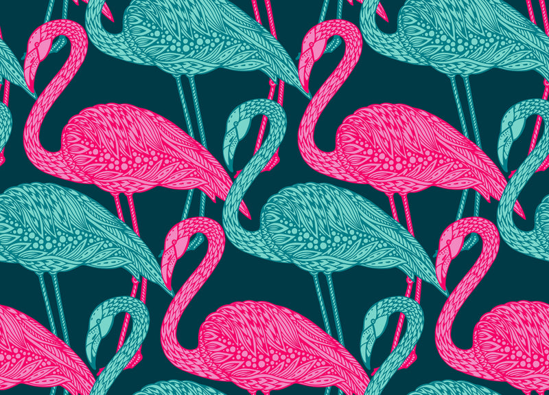 Pink & blue Flamingos