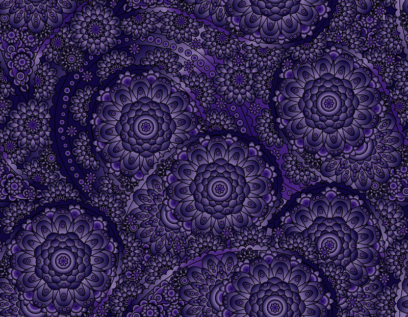 Purple Shaded Multi Mandala Art Self Adhesive Sticker For Table
