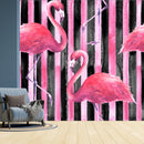 Flamingo Strips Wallpaper