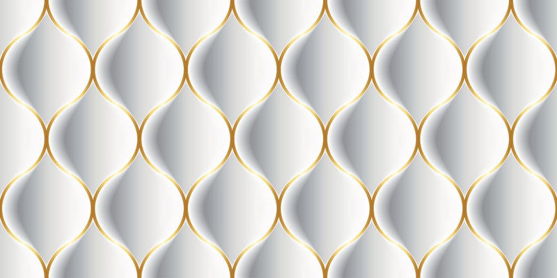Gold White 3D Self Adhesive Sticker For Refrigerator