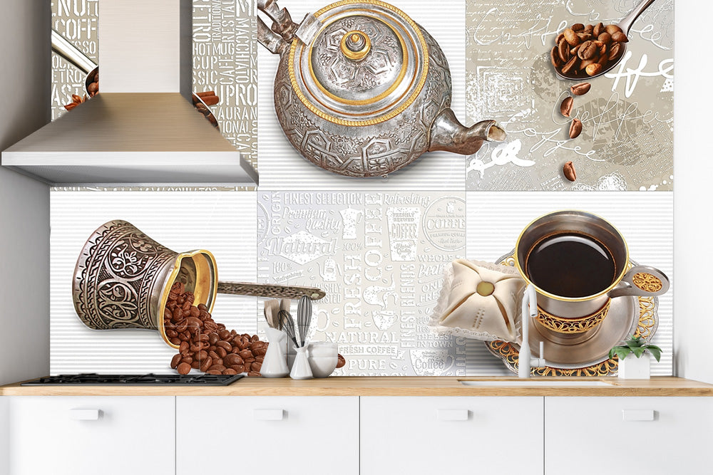 Beautiful Kitchen Tiles Pattern Customised Wallpaper