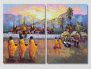 Monks In Village, Set Of 2