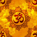 Om Art In Golden Self Adhesive Sticker Poster