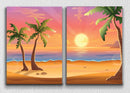 Sunset And Sunrise Wall Art 4, Set Of 2