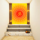 Orange Yellow Om Art Self Adhesive Sticker Poster