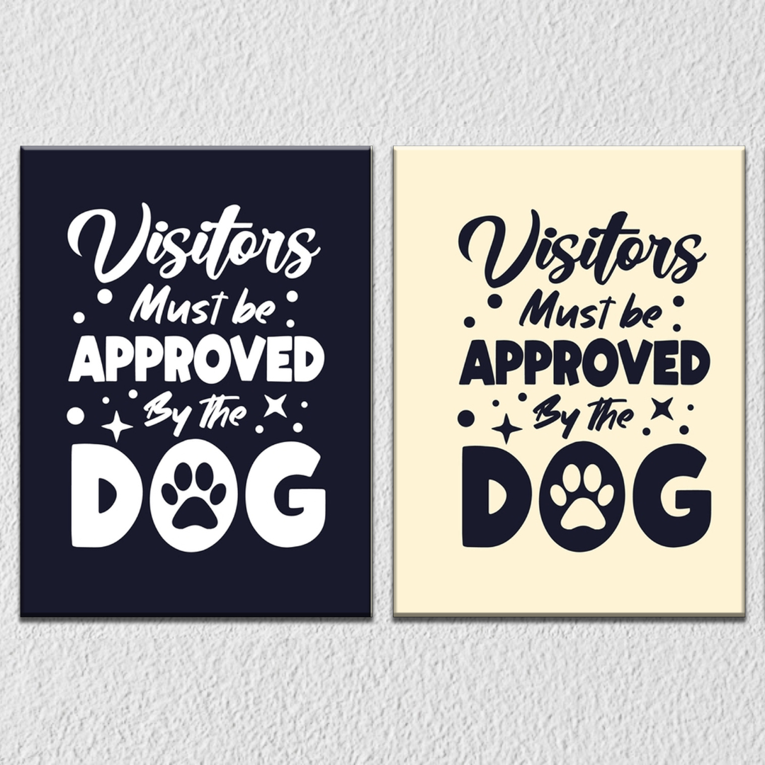 Dog Approved Visitors Wall Art, Set Of 2