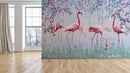 Beautiful Flamingos On Ground Tropical Wallpaper