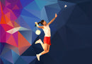 Abstract Multicolor Badminton Women Player Wallpaper