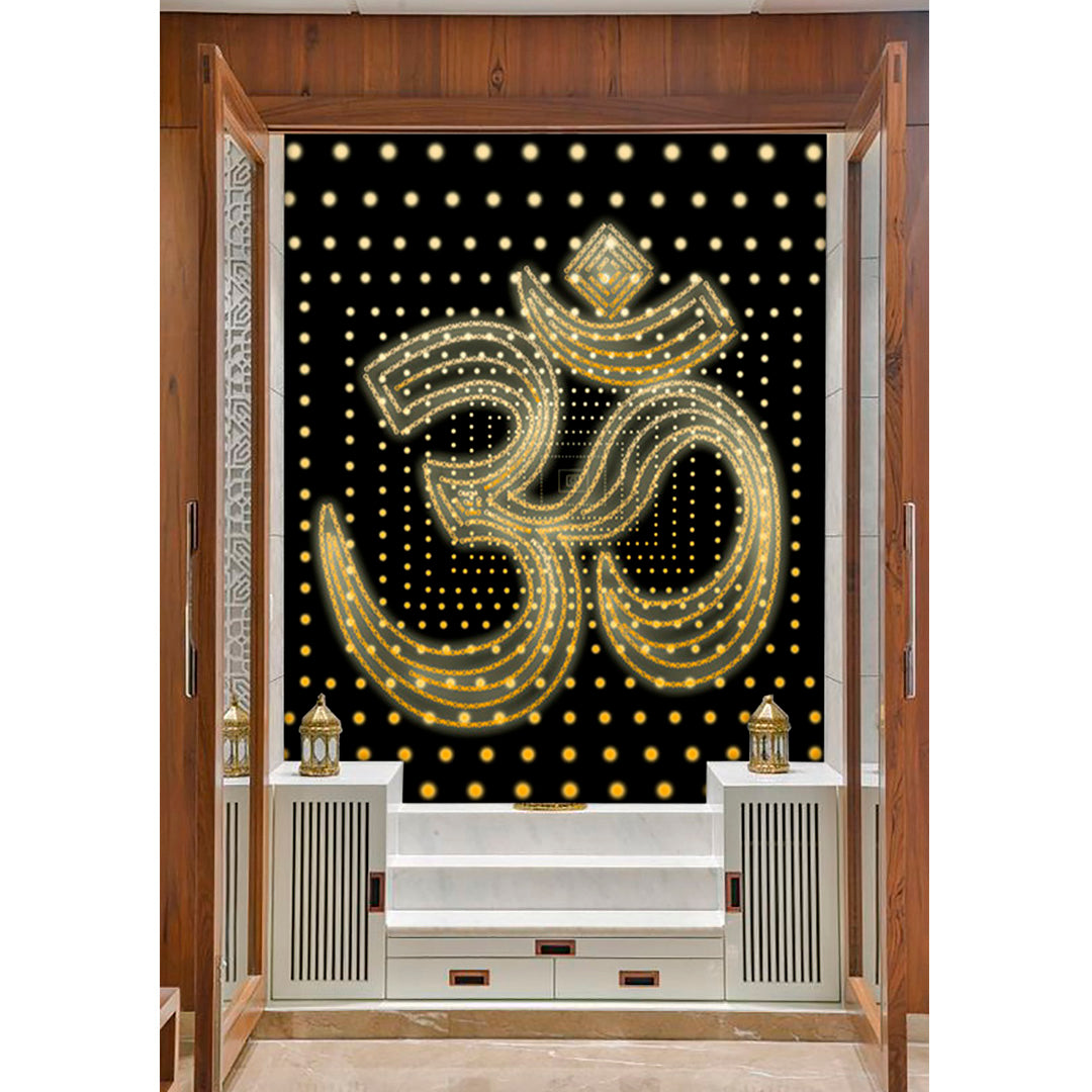 3D Light Om Art Self Adhesive Sticker Poster