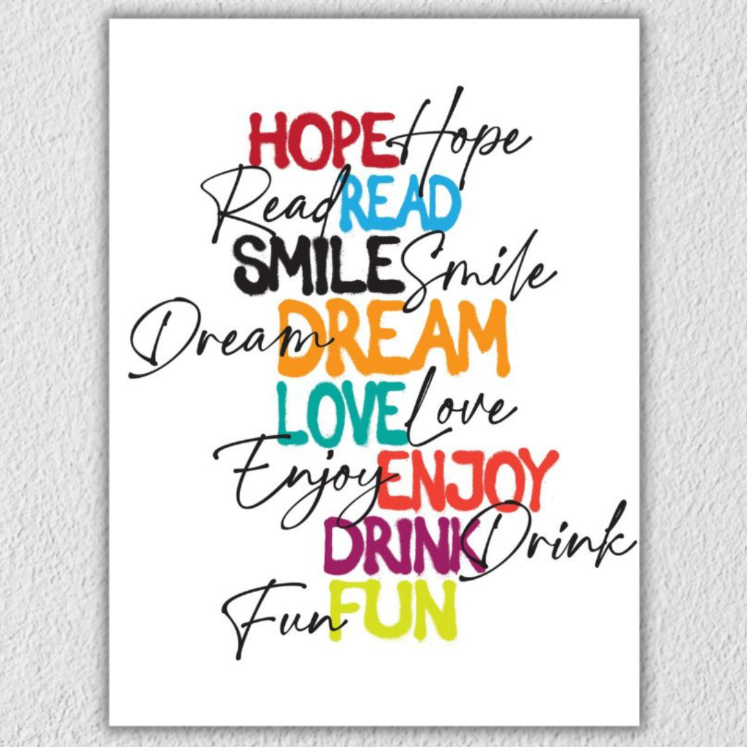 Colourful Inspirational Quote Wall Art