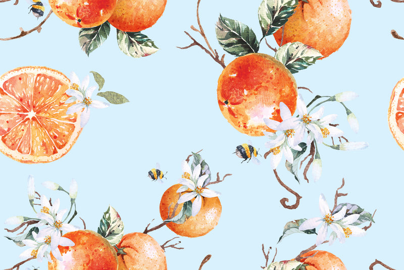 Oranges with flowers Customize Wallpaper