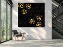 Black And Yellow Om Art Self Adhesive Sticker Poster