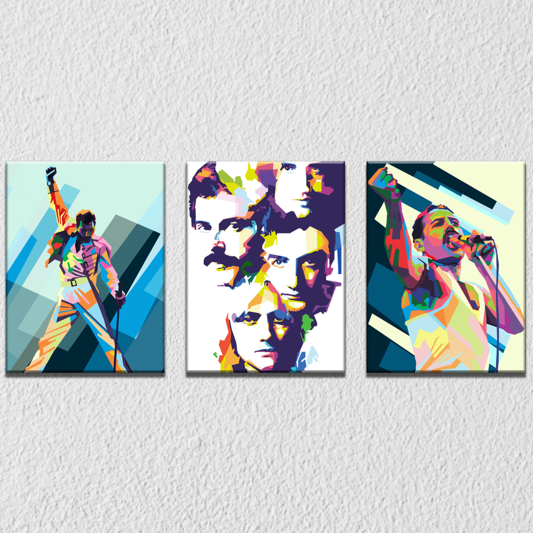 Queen Band Pop Art, Set Of 3