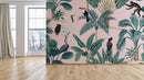 Birds Monkey Trees Tropical Wallpaper