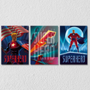 Superhero Wall Poster, Set Of 3