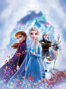 Elsa With Team Anime Self Adhesive Sticker For Refrigerator