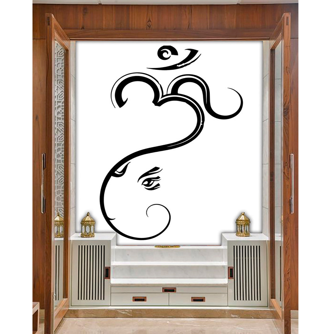 Om With Ganesh Sketch Self Adhesive Sticker Poster