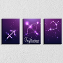 Sagittarius Zodiac Sign Art, Set Of 3