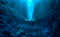 Blue Rays In Underwater Self Adhesive Sticker For Wardrobe