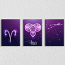 Aries Zodiac Sign Art, Set Of 3