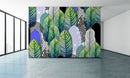 Multi Pattern Green Banana Leaf Tropical Wallpaper