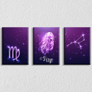 Virgo Zodiac Sign Art, Set Of 3
