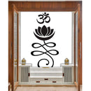 Om With Lotus Art Self Adhesive Sticker Poster