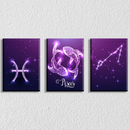 Pisces Zodiac Sign Art, Set Of 3