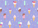 Ice Cream On Purple Self Adhesive Sticker For Refrigerator