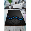 Blue Rays Art On Black Wall Self Adhesive Sticker For Table