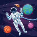 Astronout With Earth Art Self Adhesive Sticker For Wardrobe